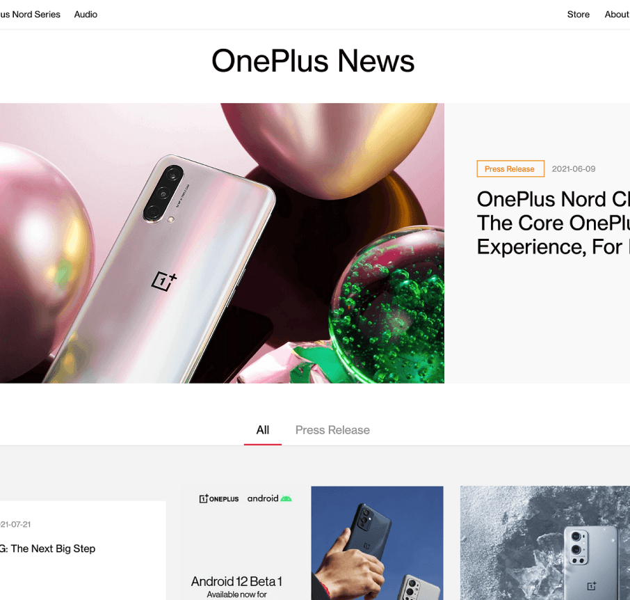 OnePlus Website Redesign